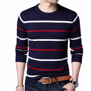 Pullover Men Brand Clothing 2020 Autumn Winter Wool Slim fit Sweater Men Casual Striped Pull Jumper Men