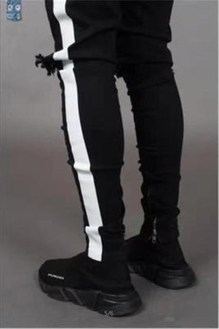 BDLJ 2019 Men Stylish Ripped Jeans Pants Biker Skinny Slim Straight Frayed Denim Trousers Fashion Skinny Jeans Men Clothes AB03
