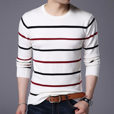 Pullover Men Brand Clothing 2020 Autumn Winter Wool Slim fit Sweater Men Casual Striped Pull Jumper Men