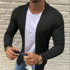 2020 Brand Summer Spring Korean Style Men Slim Fit Knitted Sweater Cardigan Male Long Sleeve Strip Blouse Sweater Plus Size