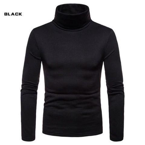 New Streetwear Men's Winter Warm Cotton High Neck Pullover Jumper Sweater Tops Mens Turtleneck Fashion
