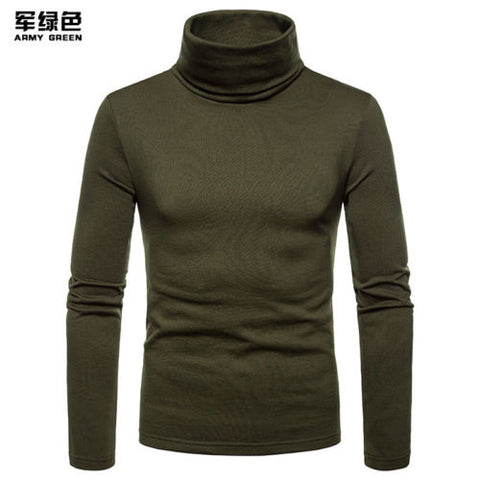 New Streetwear Men's Winter Warm Cotton High Neck Pullover Jumper Sweater Tops Mens Turtleneck Fashion