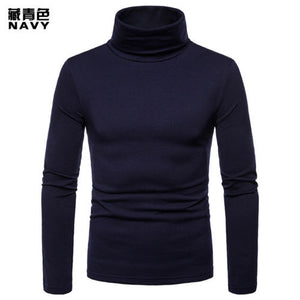 New Streetwear Men's Winter Warm Cotton High Neck Pullover Jumper Sweater Tops Mens Turtleneck Fashion