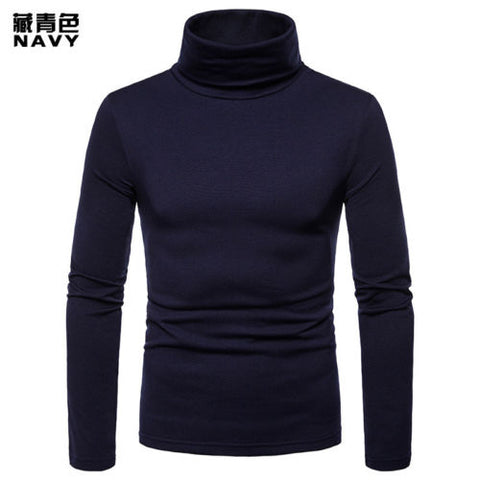 New Streetwear Men's Winter Warm Cotton High Neck Pullover Jumper Sweater Tops Mens Turtleneck Fashion