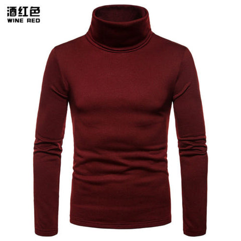 New Streetwear Men's Winter Warm Cotton High Neck Pullover Jumper Sweater Tops Mens Turtleneck Fashion