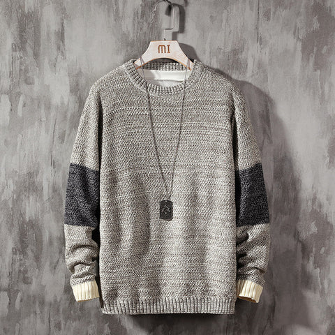 2019 New Sweater Men Long Sleeves Autumn Winter Pullover Knitted O-Neck Plus Asian Size 5XL