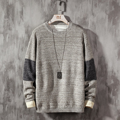 2019 New Sweater Men Long Sleeves Autumn Winter Pullover Knitted O-Neck Plus Asian Size 5XL
