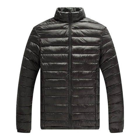 Mens Windbreaker Jackets Classic Winter Jacket Men Coat Parka Outerwear Coat Warm Zipper Jacket Striped Stand Collar Plus Size