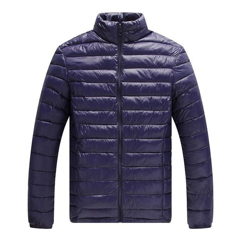 Mens Windbreaker Jackets Classic Winter Jacket Men Coat Parka Outerwear Coat Warm Zipper Jacket Striped Stand Collar Plus Size
