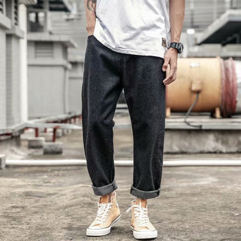 2020 New Fashion Mens Jeans Brand 2019 Hip Hop Autumn Ripped for Men Solid Cotton Full Length Mid Black Color Sale Washed Jeans