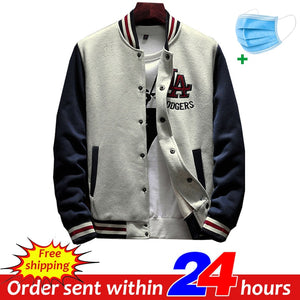 2020 New Arrival Hot Single Breasted Patchwork Casual Baseball Uniform Coat Male Jaqueta Masculino Bomber Jacket Men Rib Sleeve