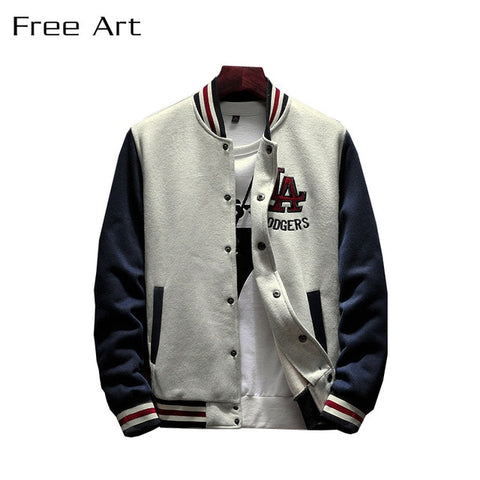 2020 New Arrival Hot Single Breasted Patchwork Casual Baseball Uniform Coat Male Jaqueta Masculino Bomber Jacket Men Rib Sleeve