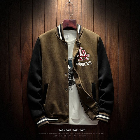 2020 New Arrival Hot Single Breasted Patchwork Casual Baseball Uniform Coat Male Jaqueta Masculino Bomber Jacket Men Rib Sleeve