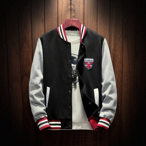2020 New Arrival Hot Single Breasted Patchwork Casual Baseball Uniform Coat Male Jaqueta Masculino Bomber Jacket Men Rib Sleeve