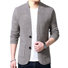Sweater Cardigan Men's 2019 Spring and Autumn New Single-breasted Slim Wool Knit V-neck Cardigan Jacket High Quality